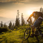 Wandbild Mountainbike Salzburger Land Sonnenuntergang